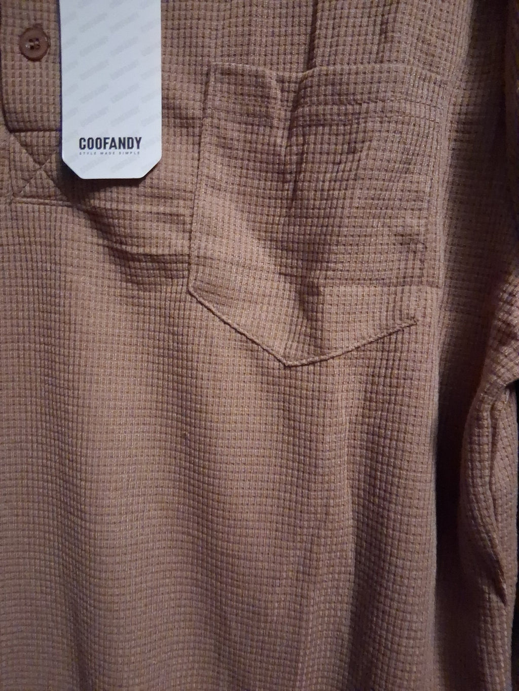 COOFANDY Mens Waffle Henley Shirt