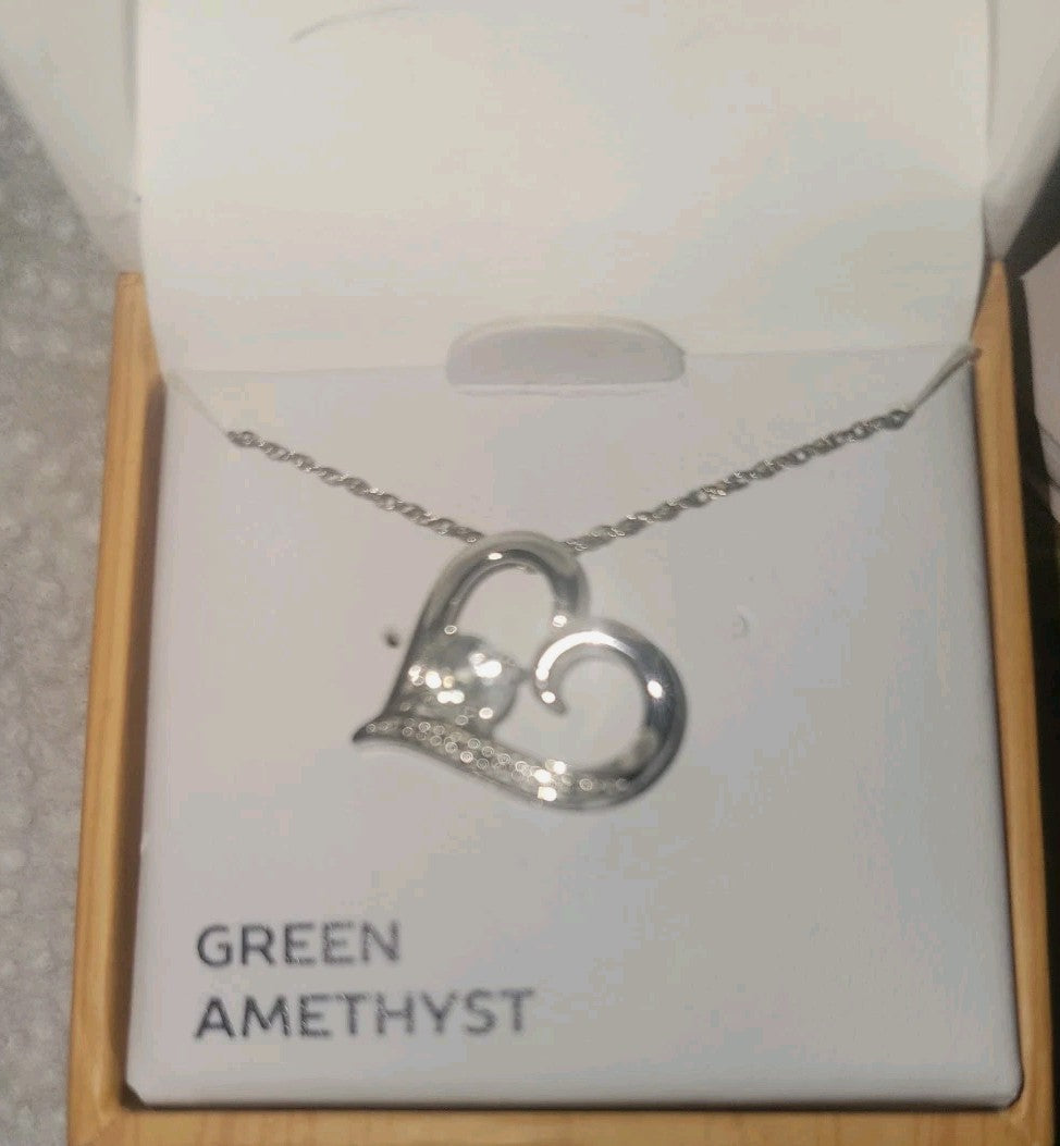 Sterling silver green amethyst 