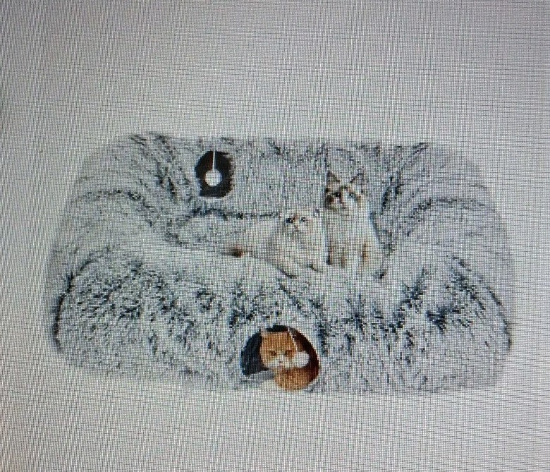4 Way Cat Tunnel W/ Bed Cats Soft Plush Peekaboo Hideaway