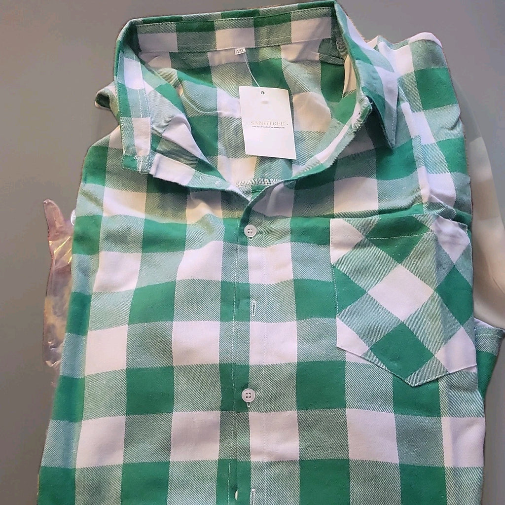 4XL  Cotton Twill Long Sleeve Button-Up 