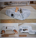 4 Way Cat Tunnel W/ Bed Cats Soft Plush Peekaboo Hideaway