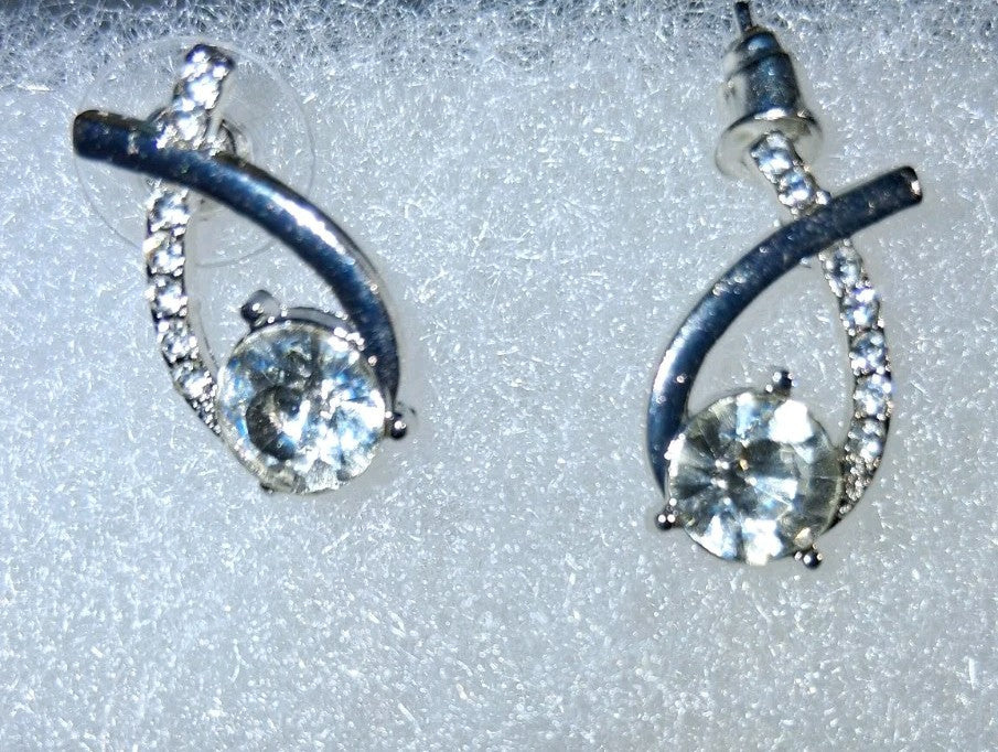 cubic zirconia stud earrings sterling silver