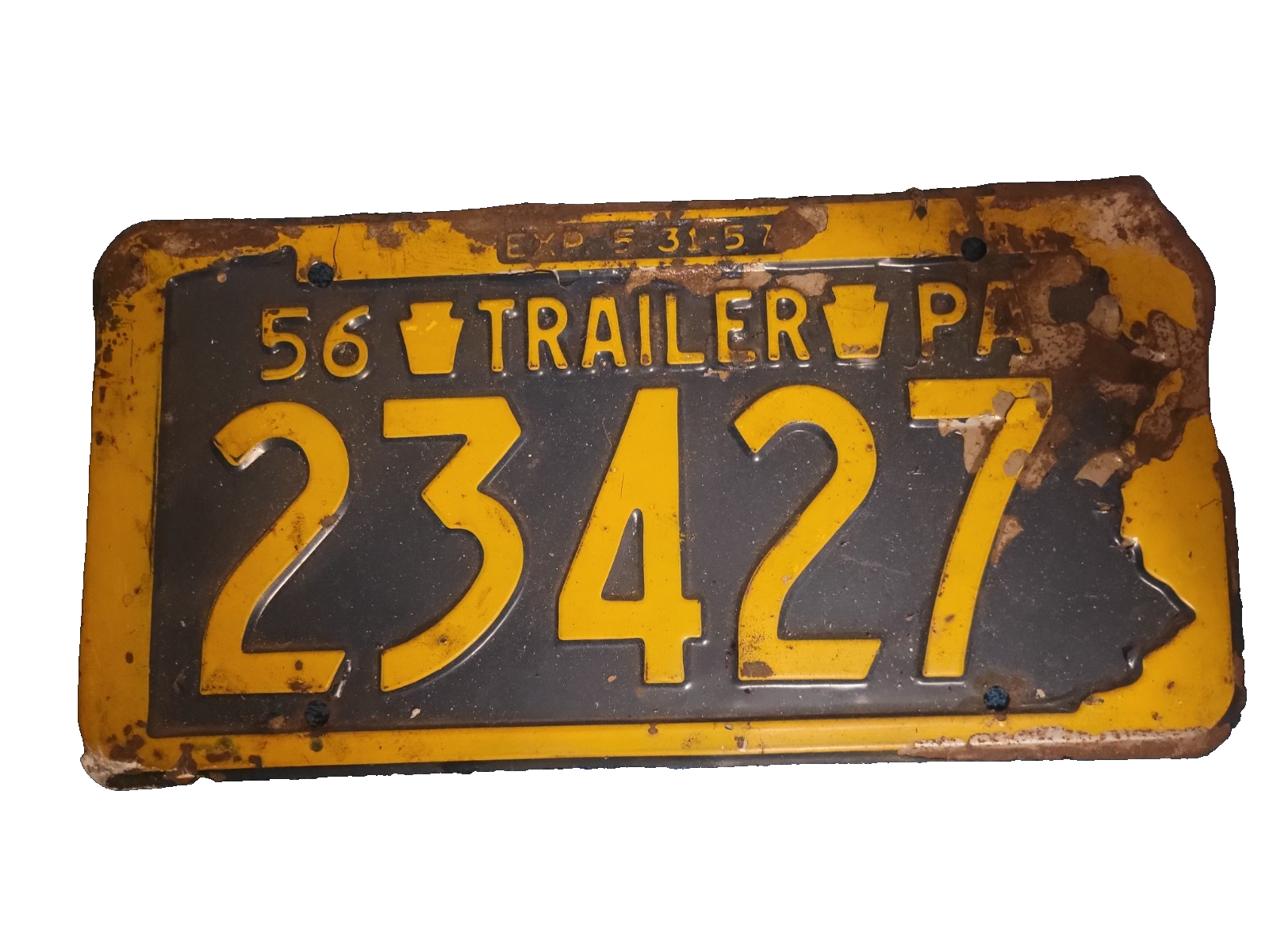 PA License Plate 1956