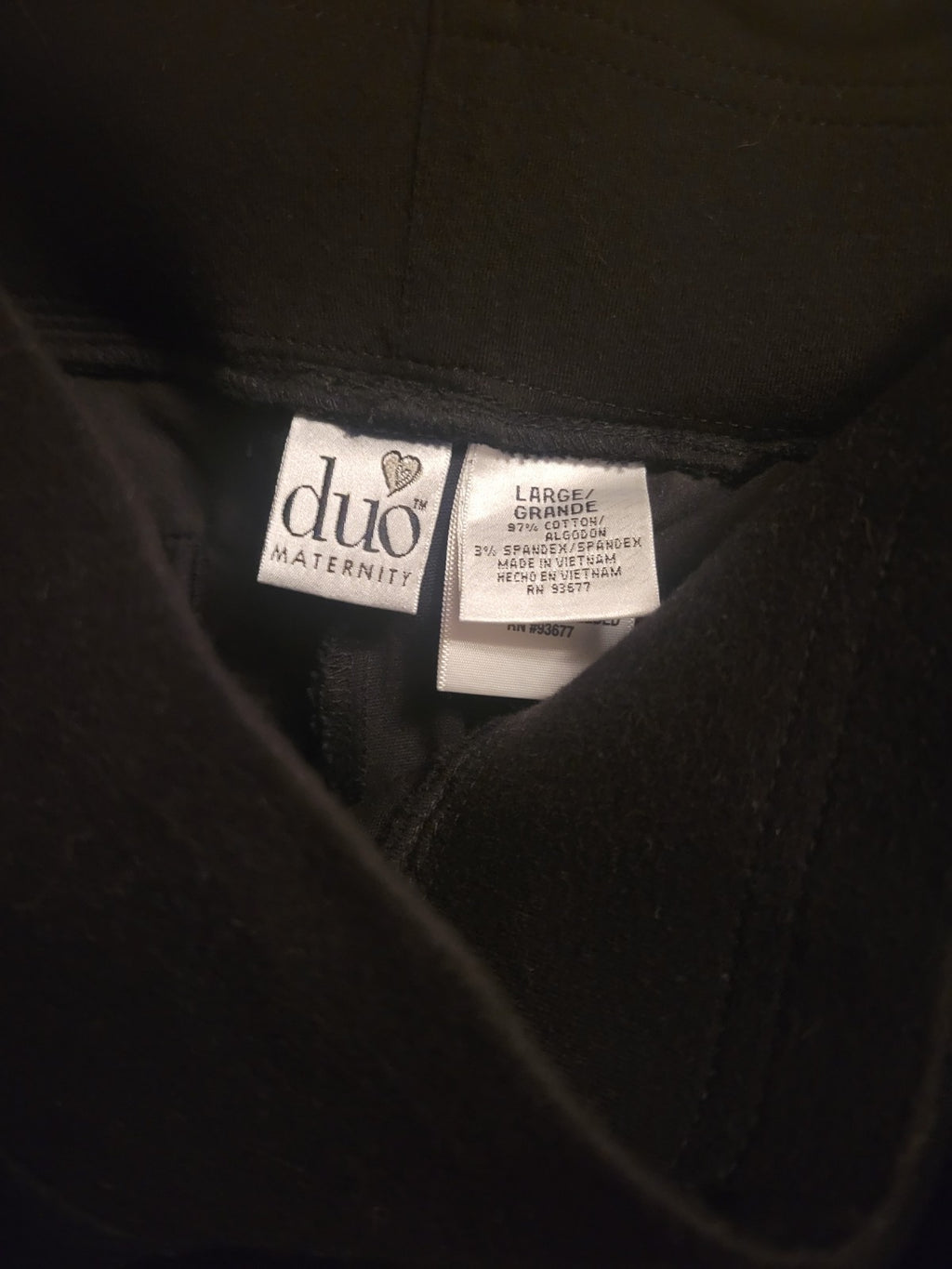 Maternity Black Cotton