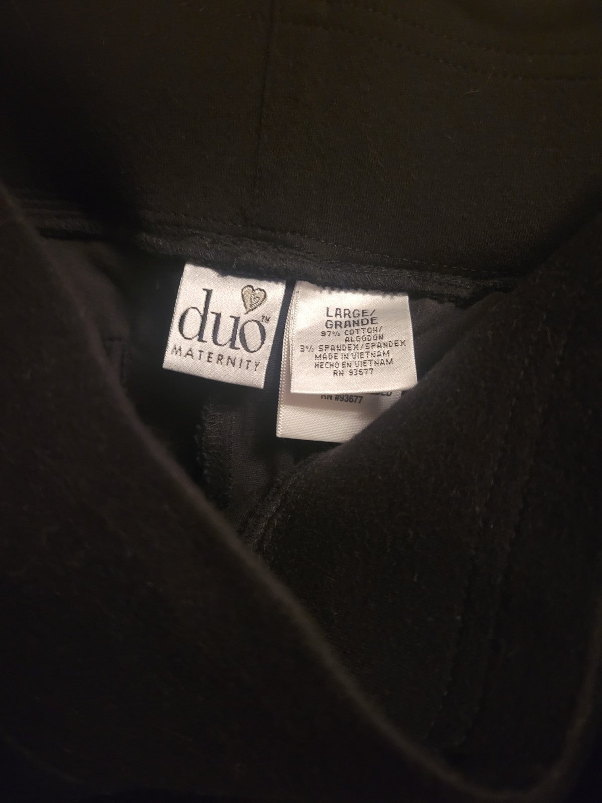 Maternity Black Cotton