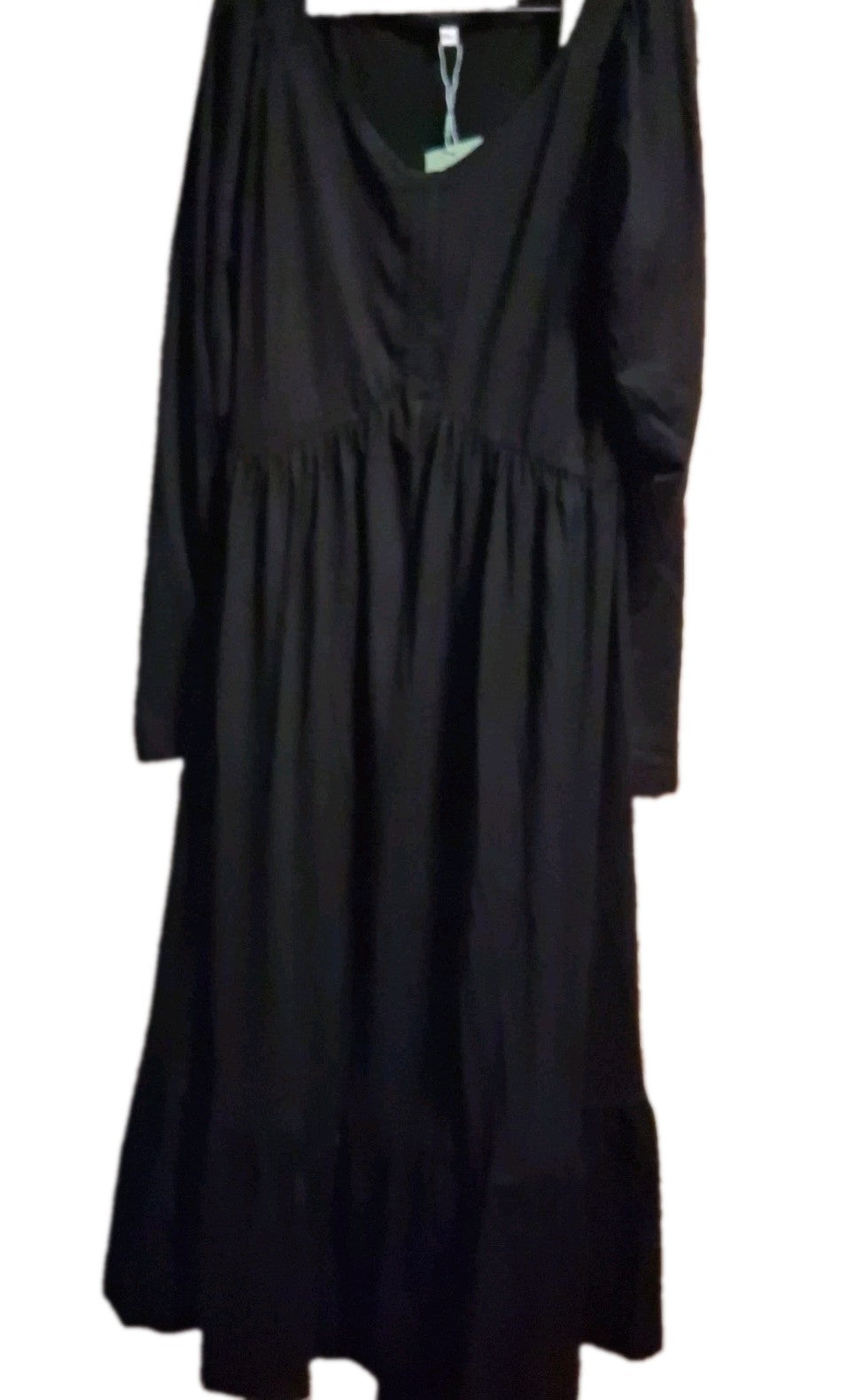 Auselily Black Dress Womens Long  Sleeve Tiered Ruffle [Large]