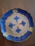 Florentine Style Decorative Dish Blue And Gold Finish Made In Italy