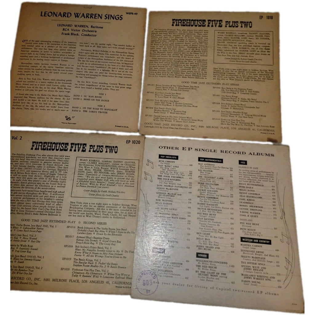  1953 7" 45 RPM Set of 4