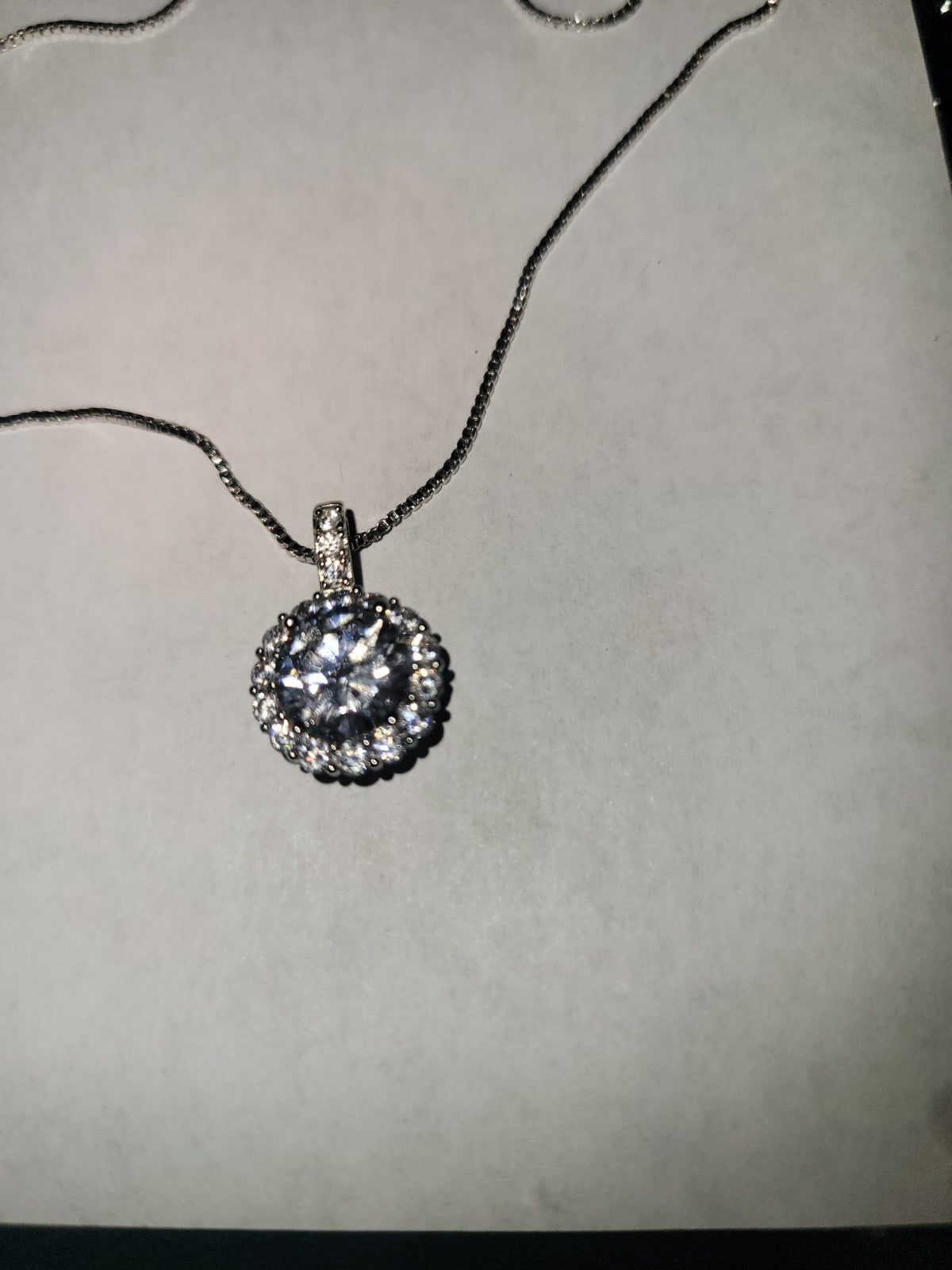 BBGem sterling silver cubic zirconia necklace