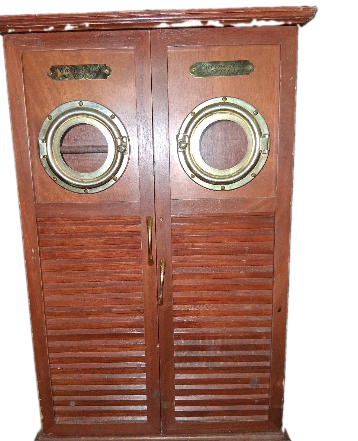 Antique Wood Cd  And Dvd Cabinet