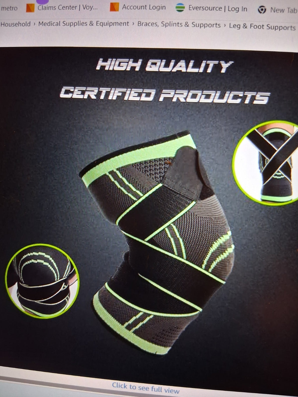 2- Adult Elastic Knee Wrap Sport Brace  for Fitness , basketball or Volleyball