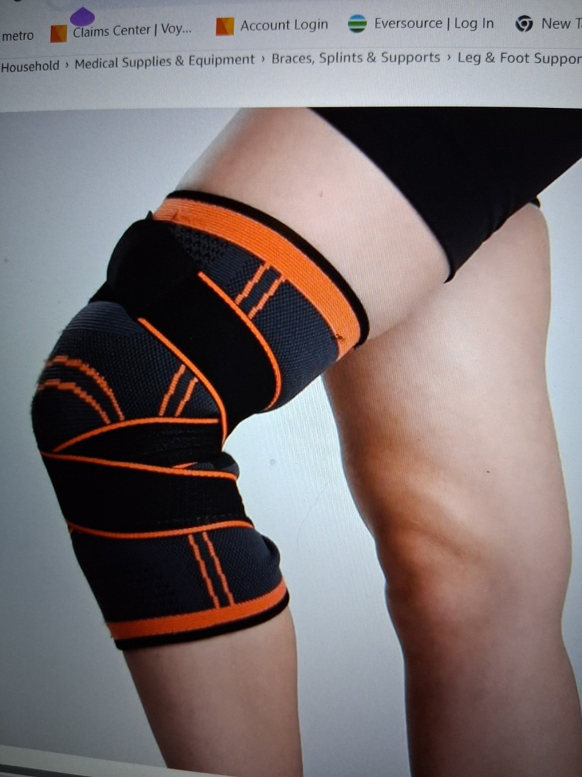 2- Adult Elastic Knee Wrap Sport Brace  for Fitness , basketball or Volleyball