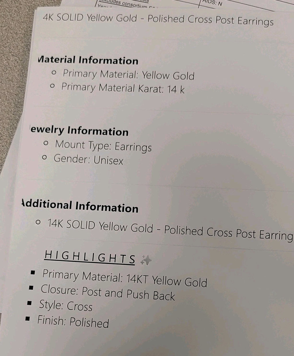 Cross Earrings 