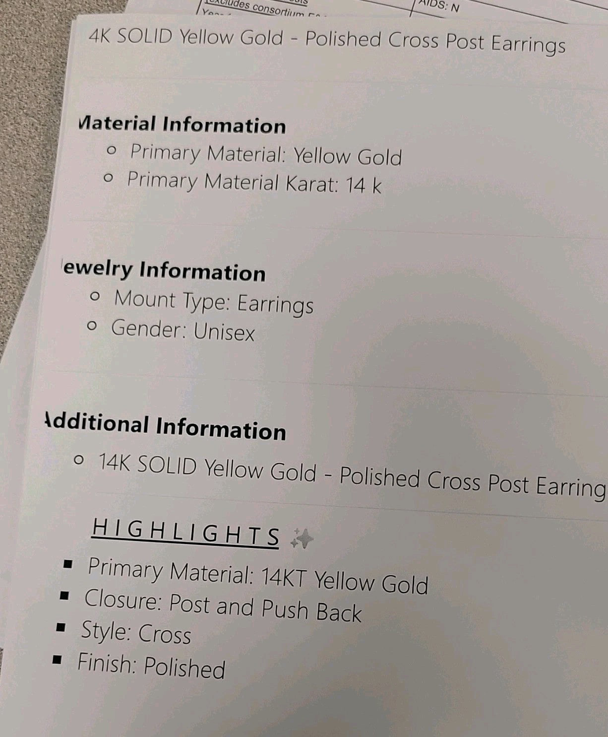 Cross Earrings 