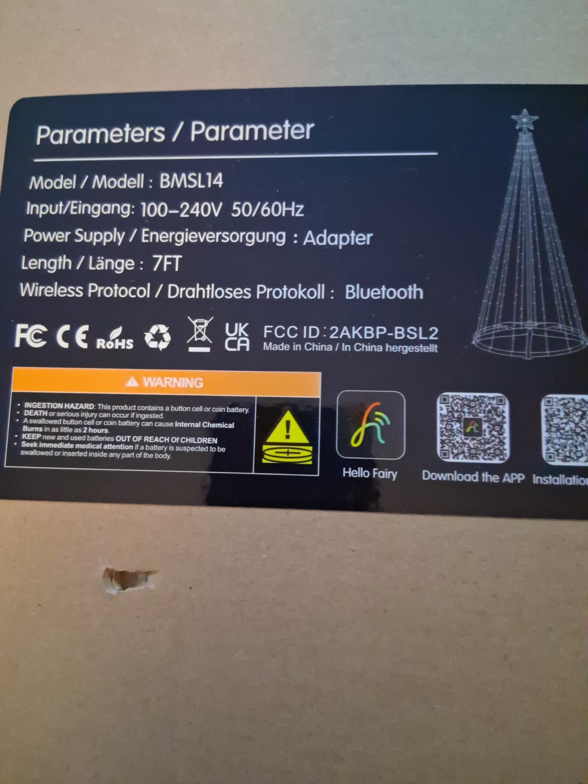  Cone Tree, 7FT  Outdoor Remote & Bluetooth