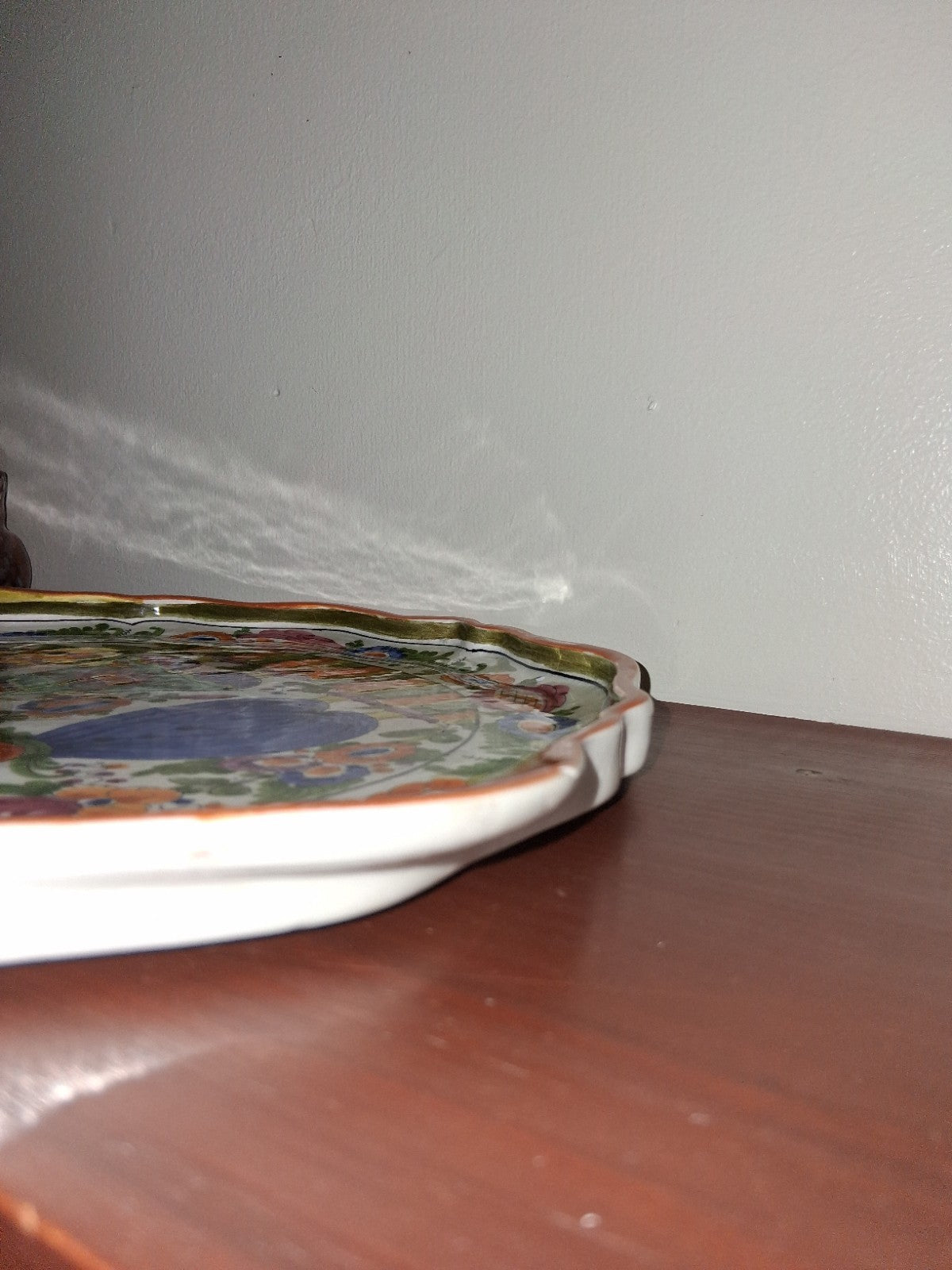 Greek Hand Painted Pottery tray signed by Skyros