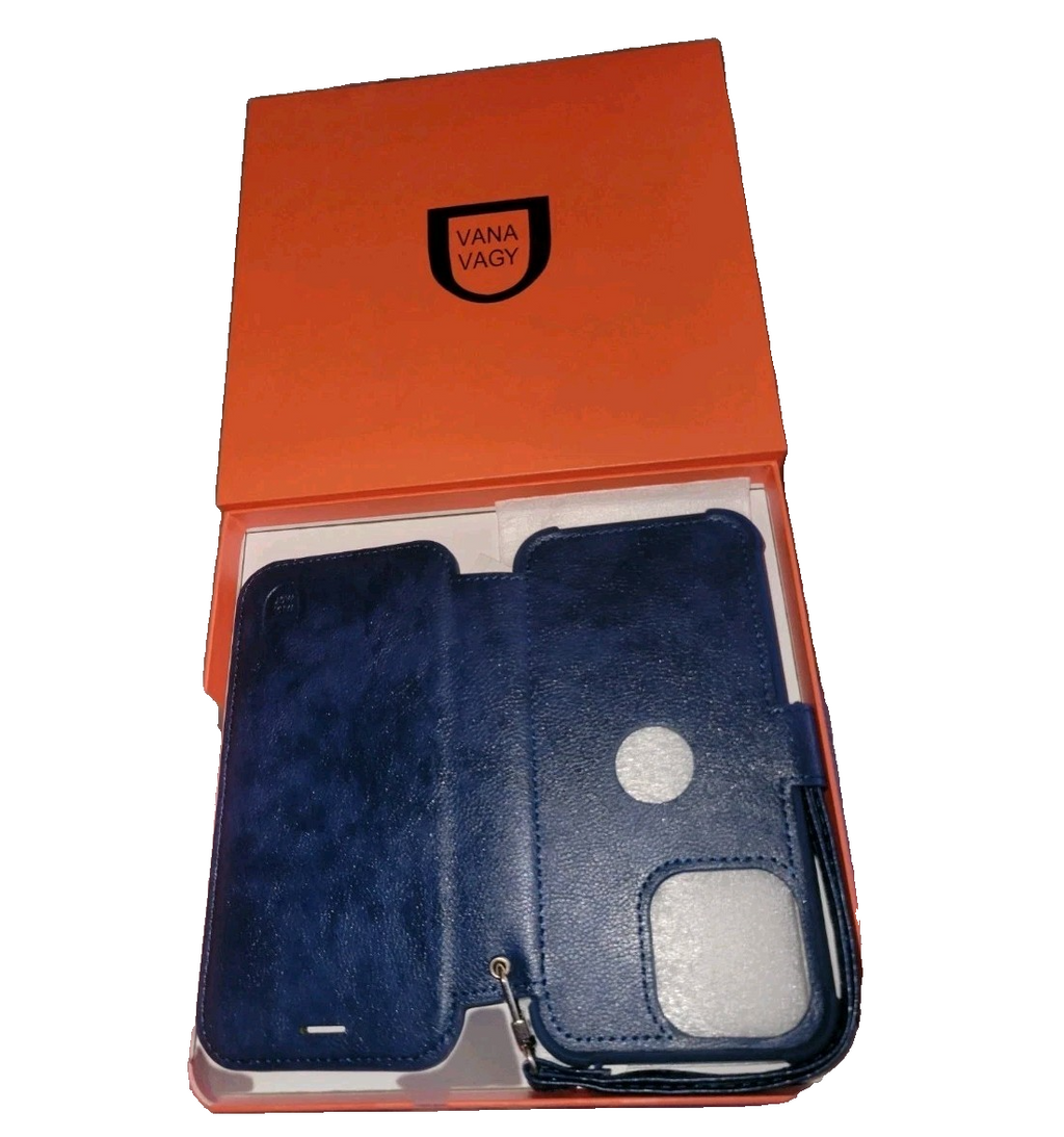 iPhone13 Blue Leather phone case
