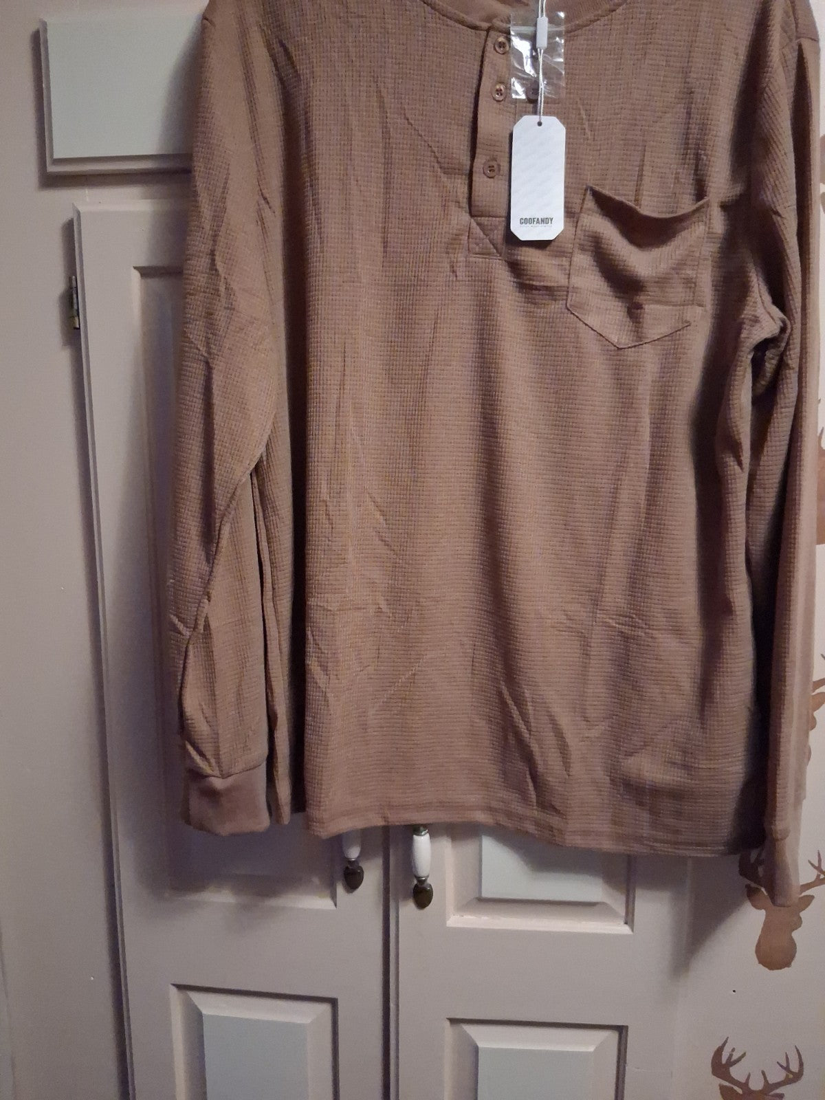 COOFANDY Mens Waffle Henley Shirt