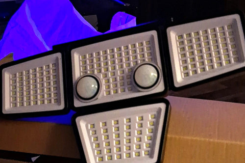   188 LED Motion Sensor Outdoor Lights, 4 Heads Security Light, 3 lights in BOX