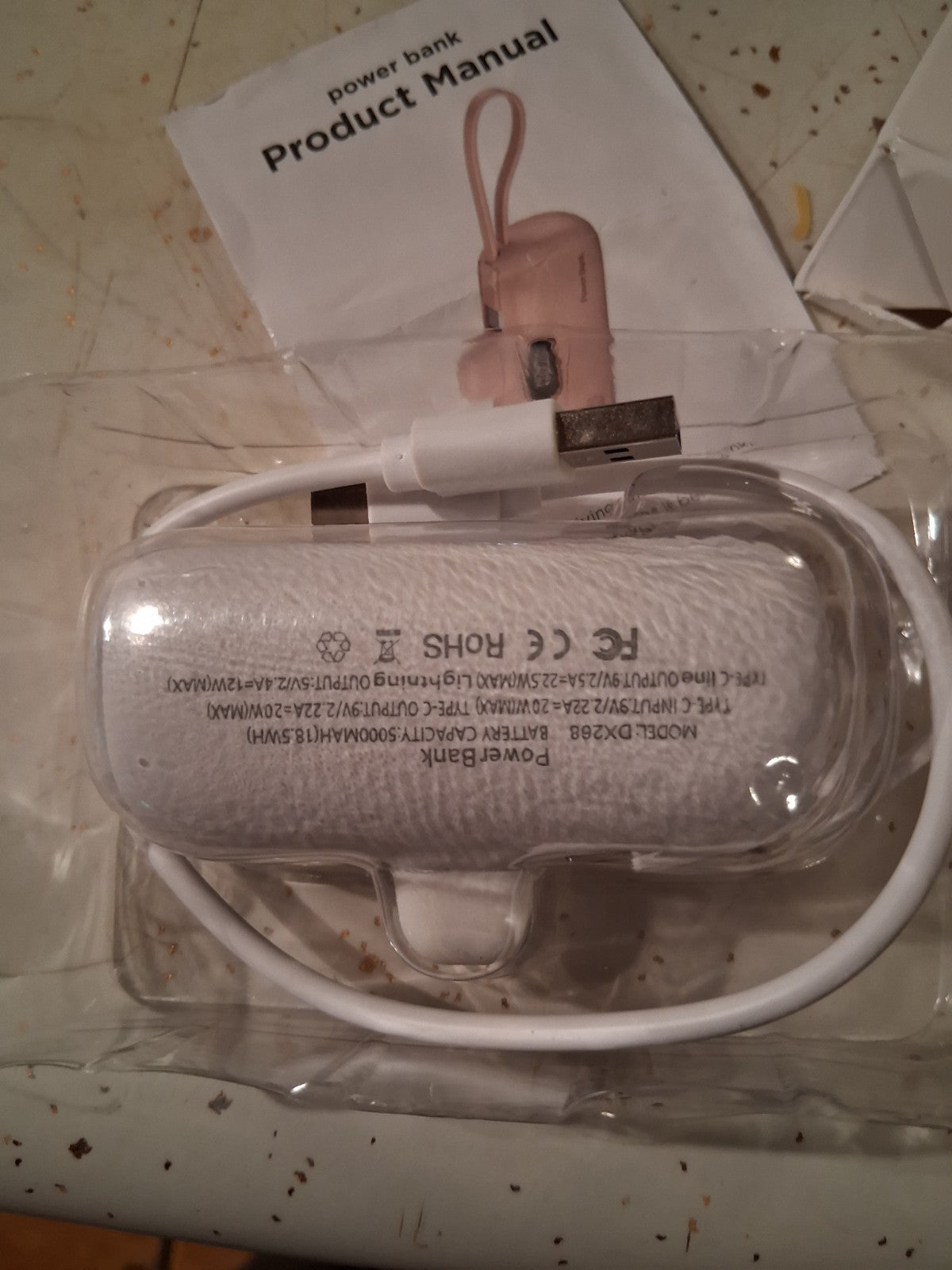 HT-DX268 Capsule 22.5W Fast Charge Power Bank LED Display USB-C White