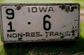 Iowa Transit License Plate 1991