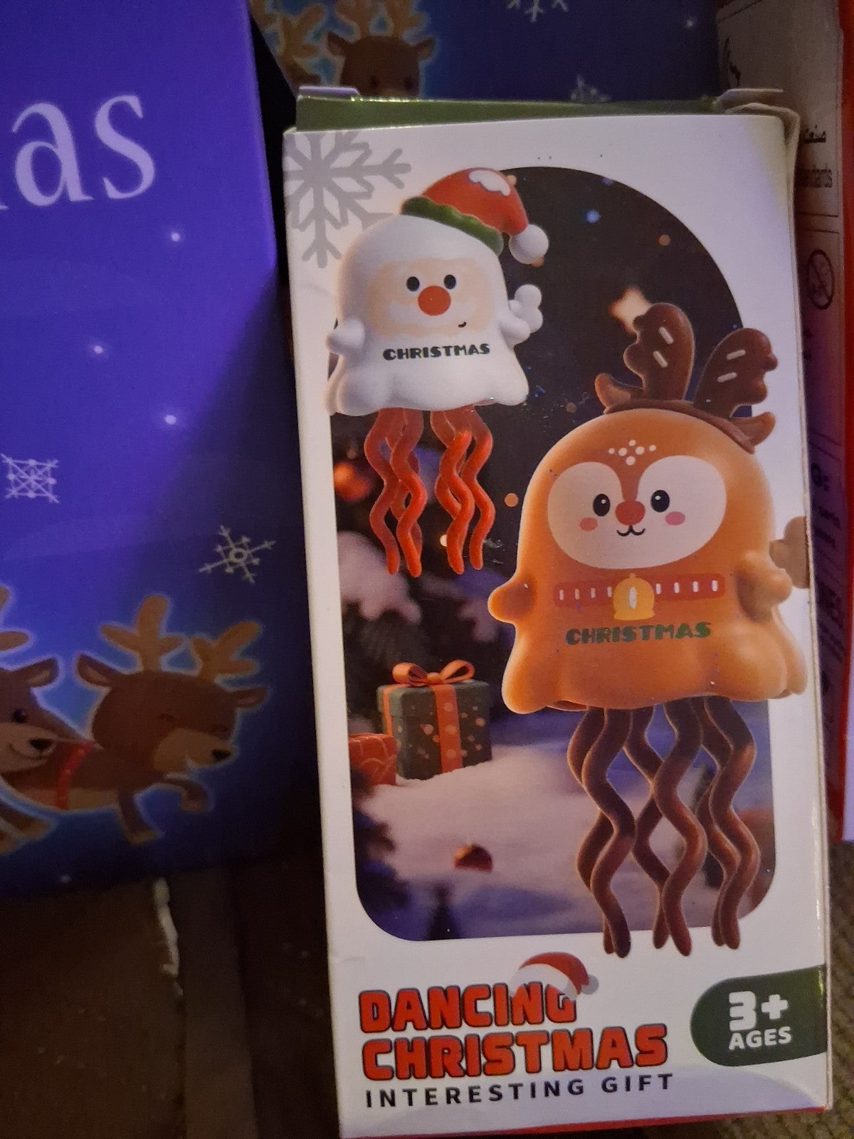 2 Santas With Book And 2 Dancing Ornaments!!!