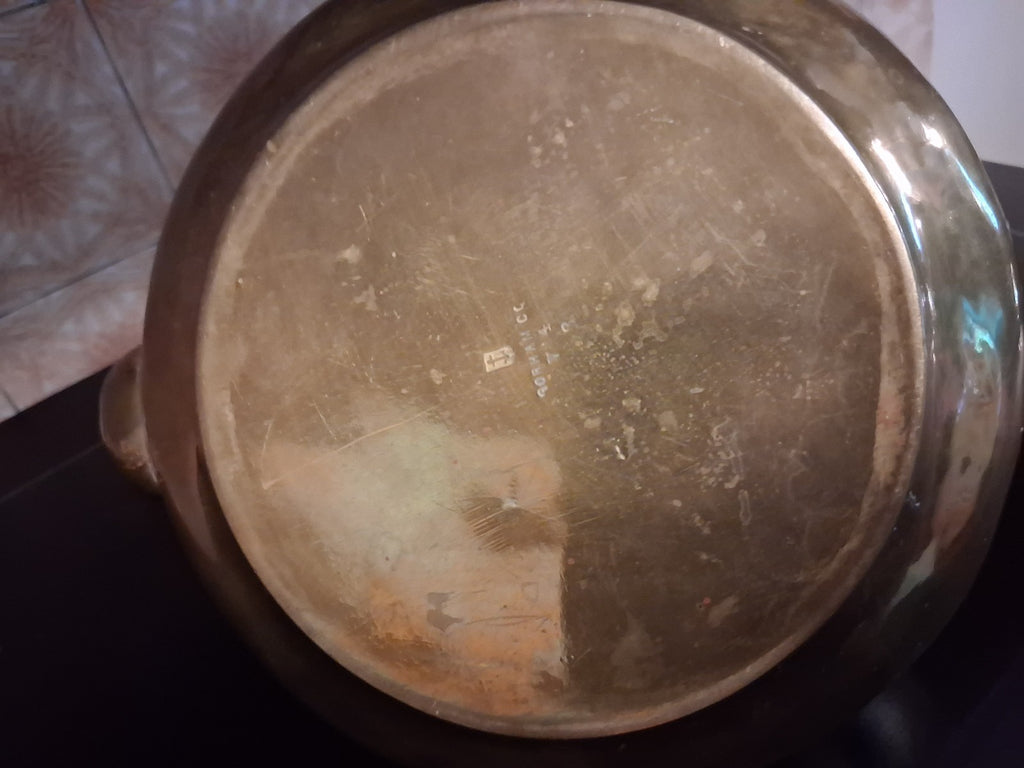 Antique 1900 Brass teapot with swirled design attributed to Gorham