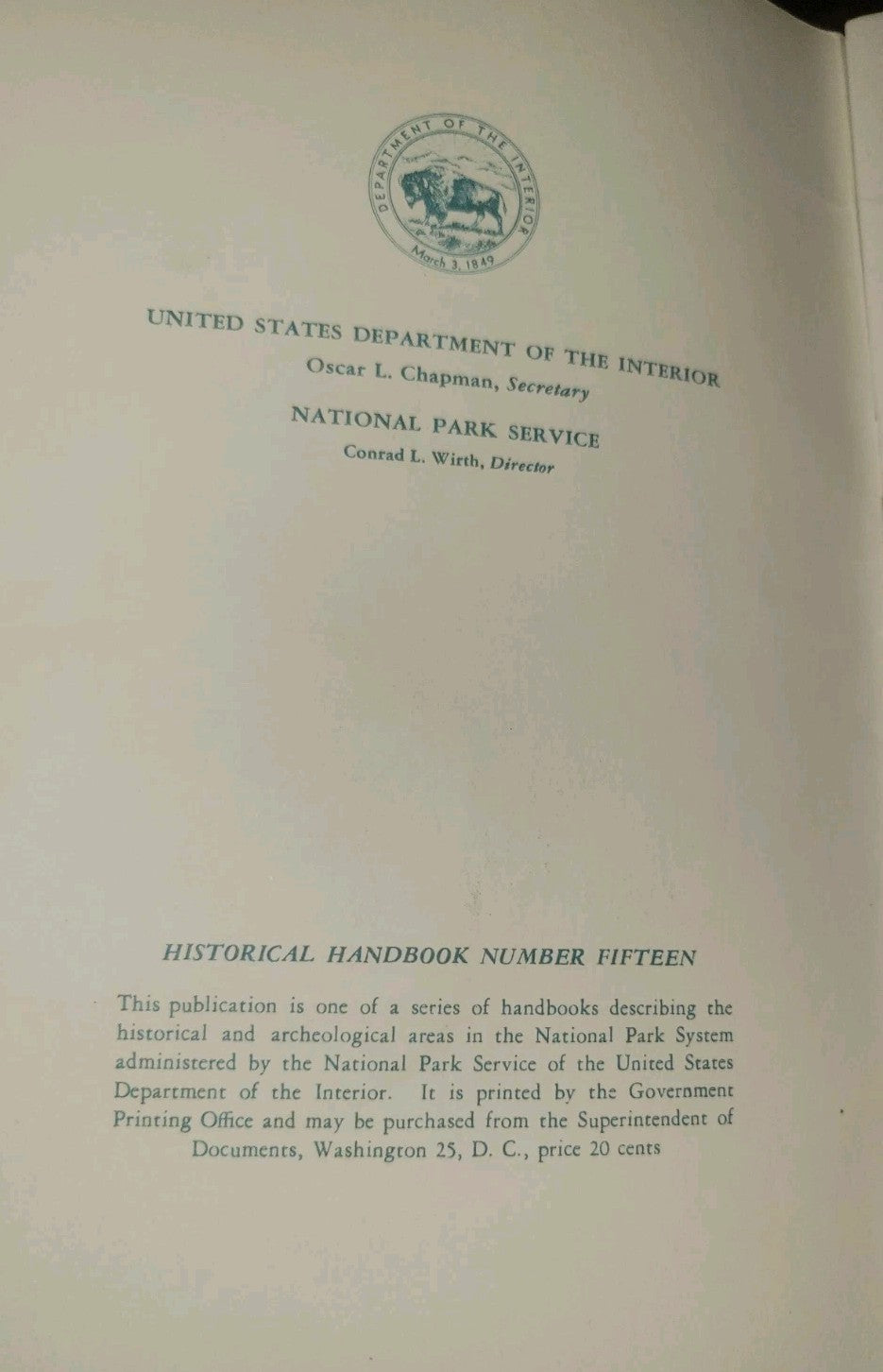 1953 Manassas National Battlefield Park Historical 