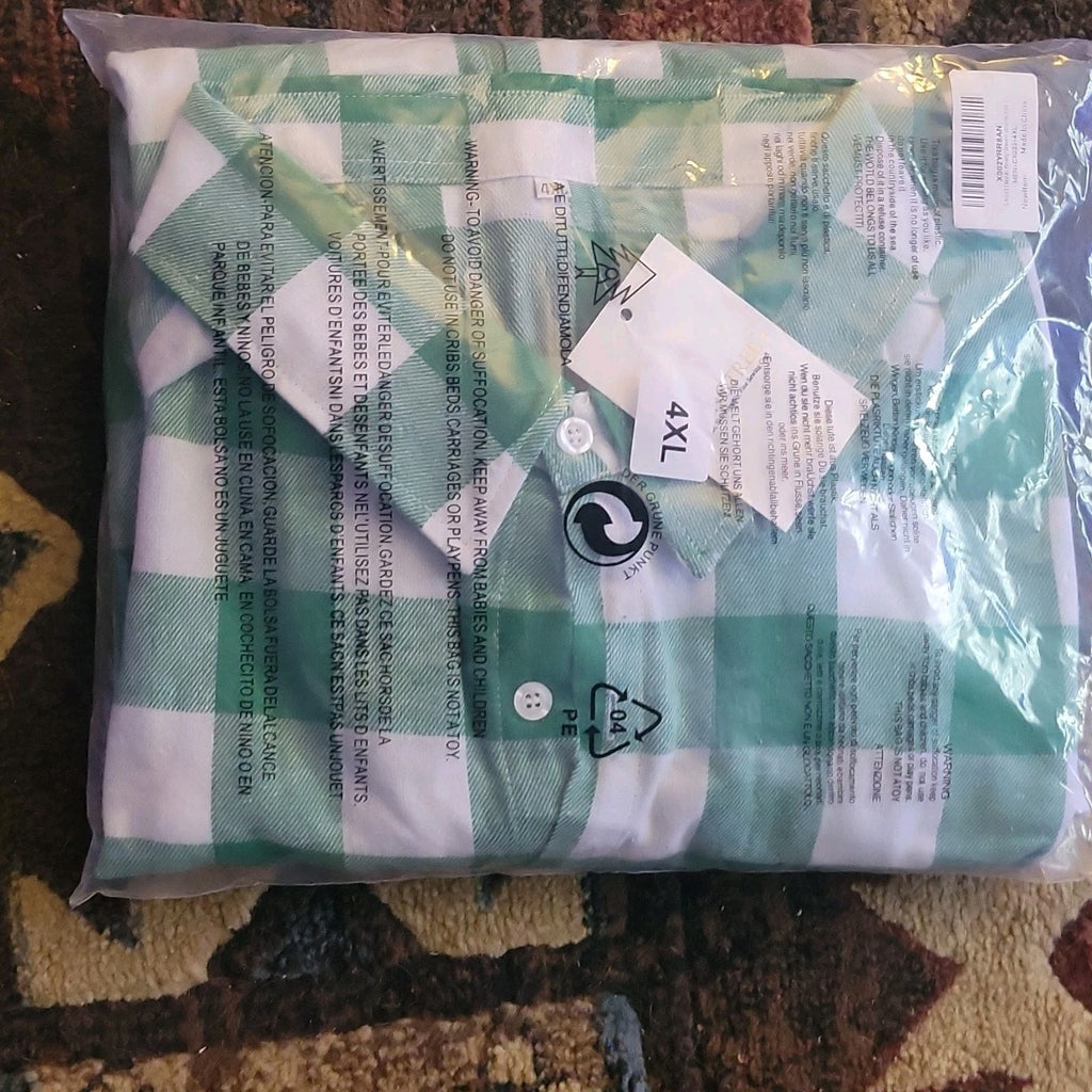 4XL  Cotton Twill Long Sleeve Button-Up 