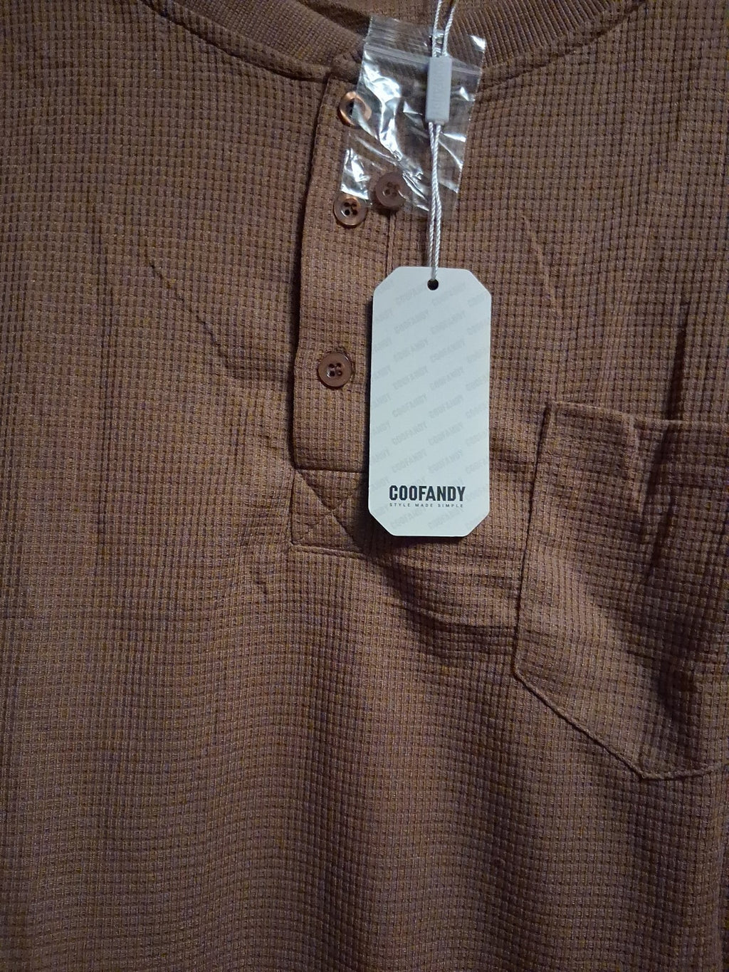 COOFANDY Mens Waffle Henley Shirt