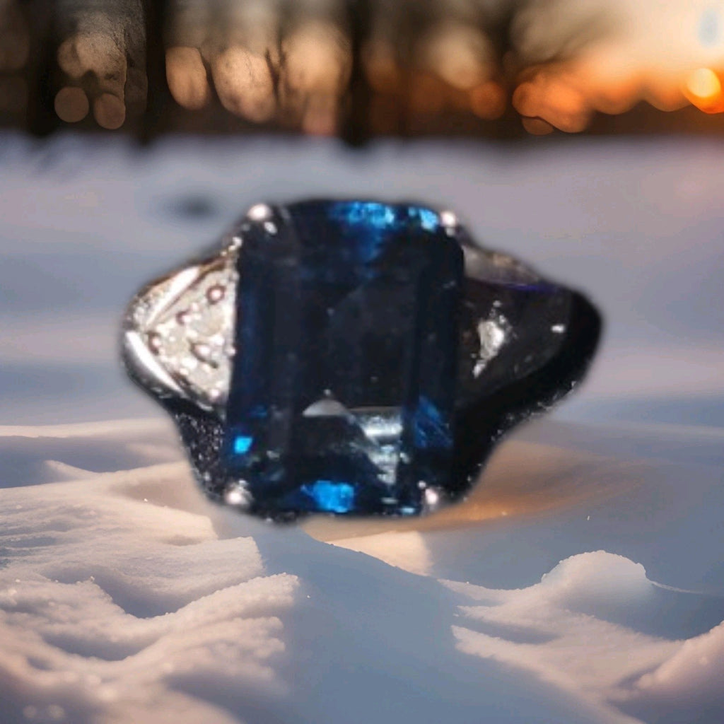  Topaz,  w,Diamond accent Ring. See Photo attached for authenticity Of Specifics