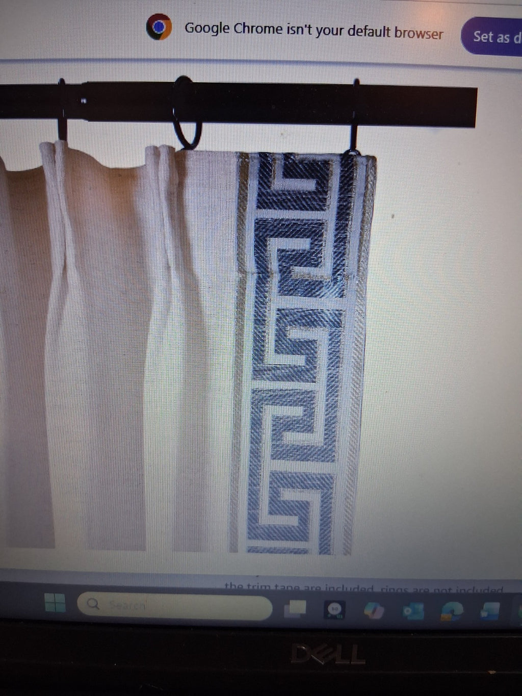 TWOPAGES Linen Greek Key Trim Pinch Pleat Curtain Panels 52x84 Light Block 1 set