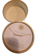 Gold-plated 18k necklace titled 'Thanks Mama/Script' by Spartina 449