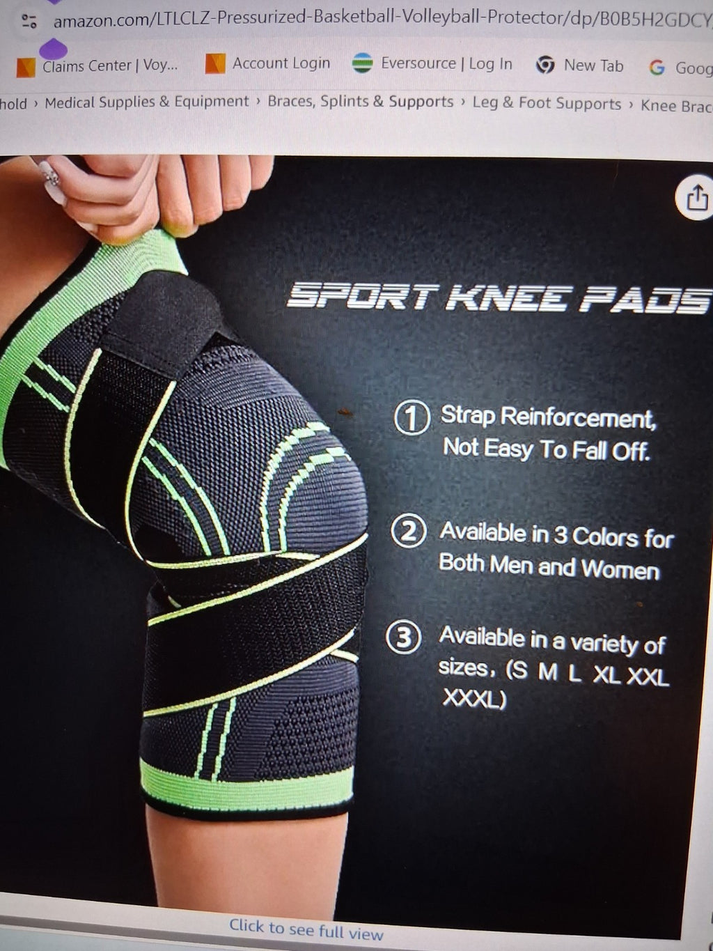 2- Adult Elastic Knee Wrap Sport Brace  for Fitness , basketball or Volleyball