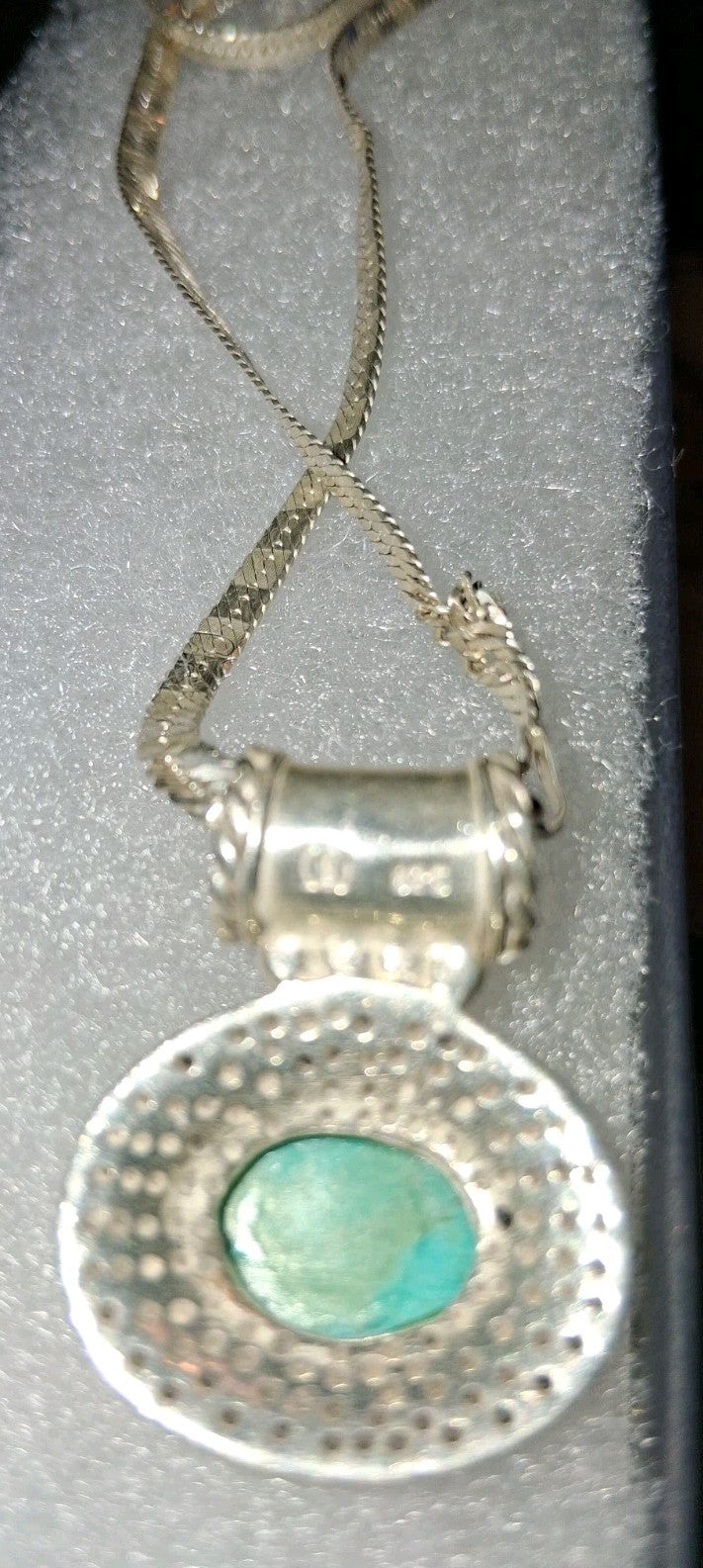 Sterling Silver Jade Necklace Free Insured Shipping 