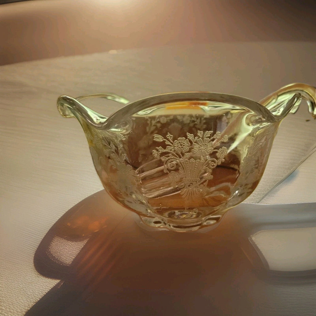  Glass Sugar bowl with Spoon  