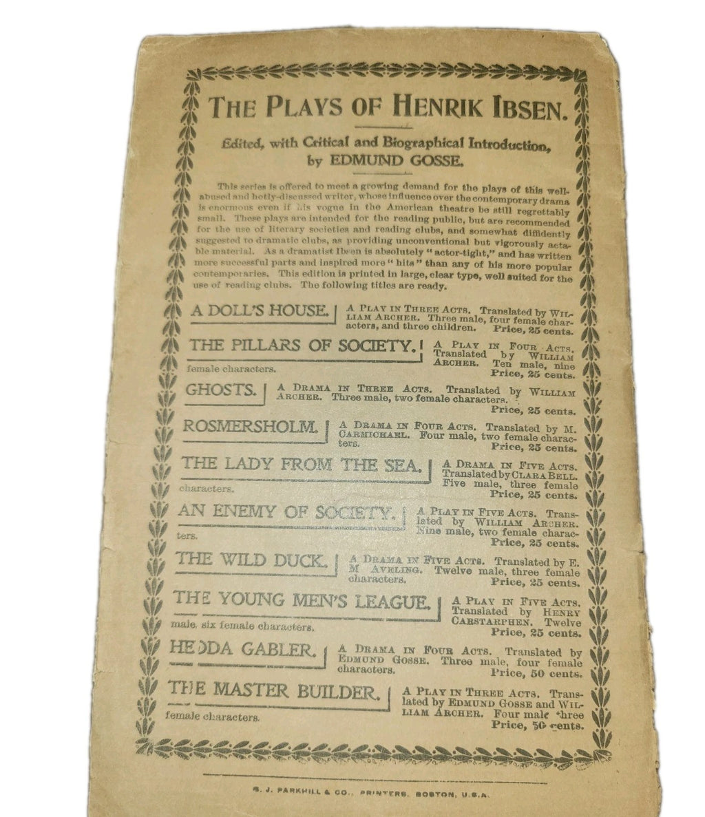 Playbill Boston, Ma 1920