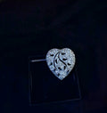 Vintage Hedy Pave Rhinestone Rhodium Plated Heart Pin Brooch