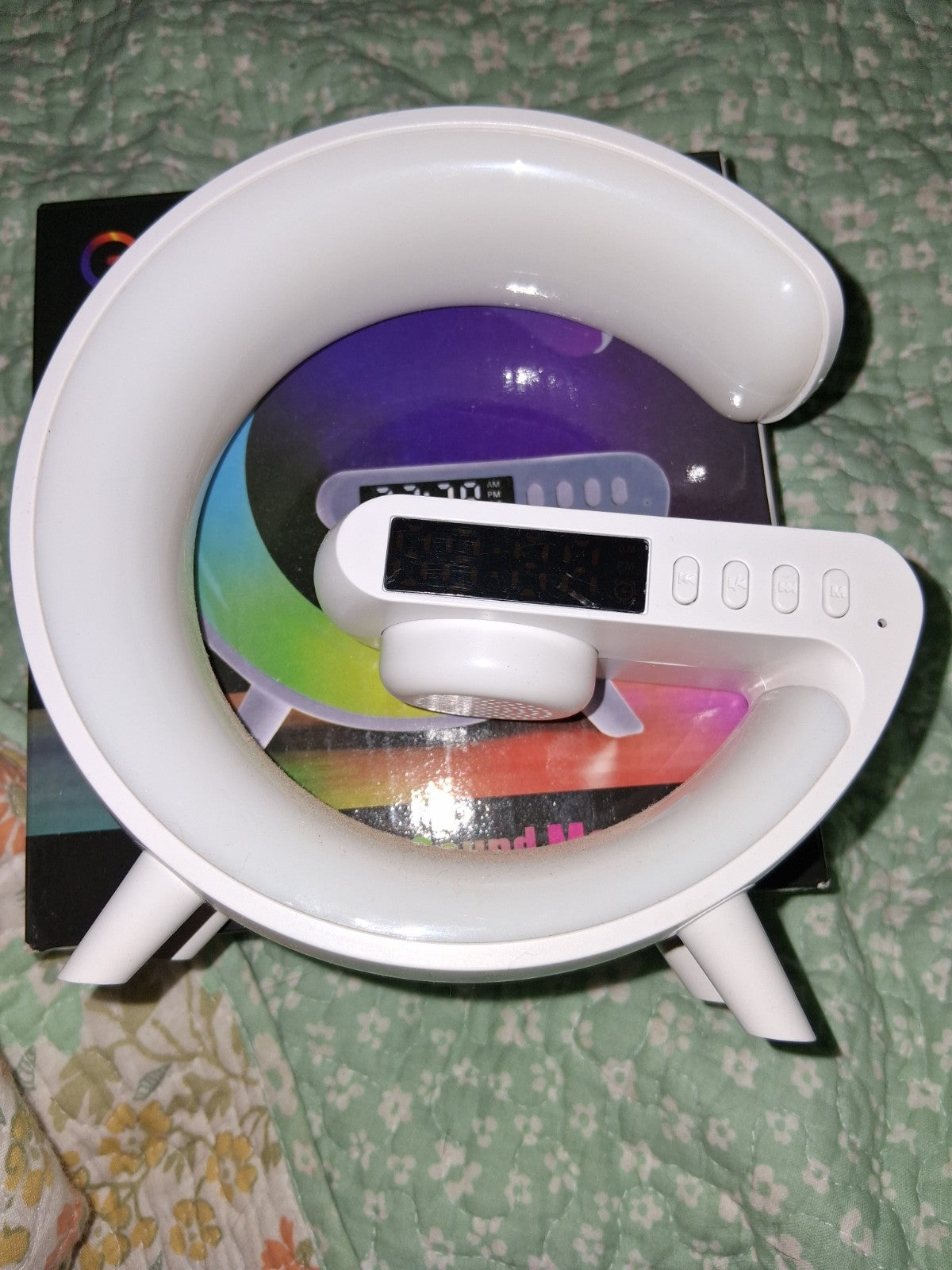 G63 Intelligent G63 Smart Light Sound Machine 15W RGB Alarm Clock, White
