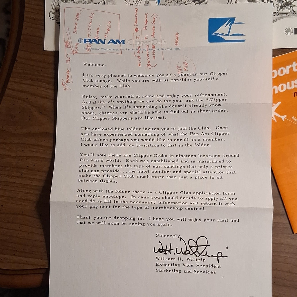 Pan Am Airlines vintage travel memorabilia collection 