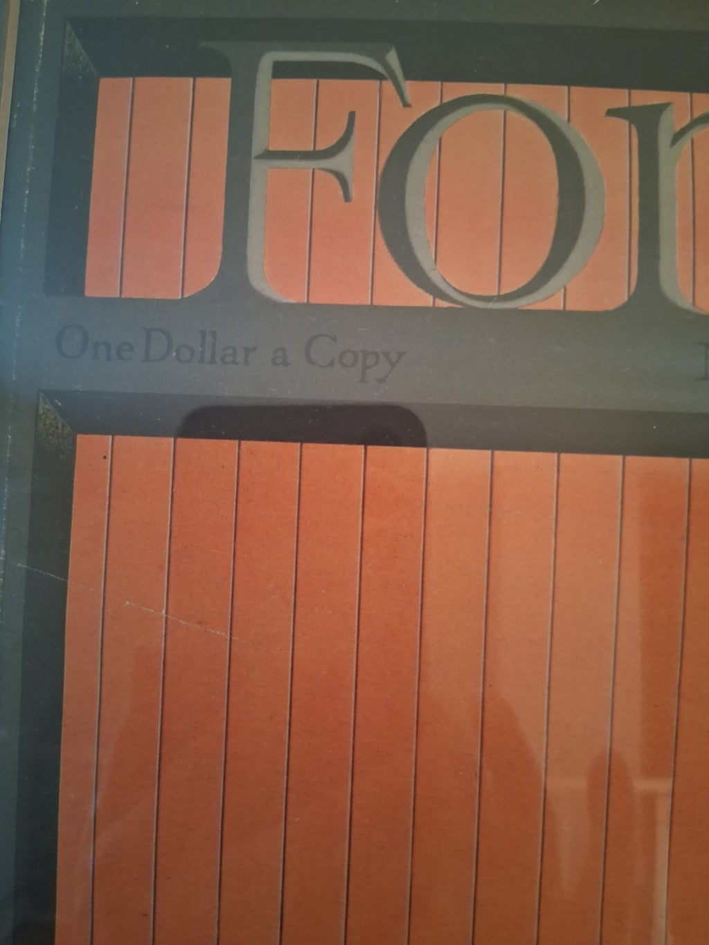 Framed Fortune Magazine cover from May 1939 featuring desert train illustration
