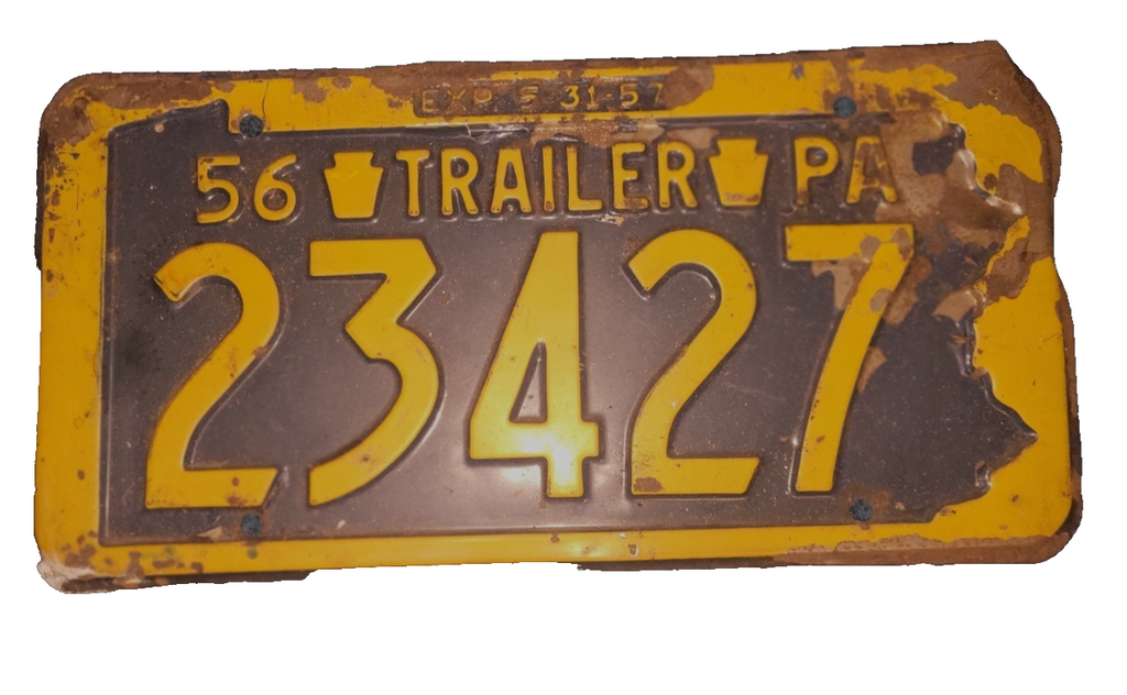 PA License Plate 1956