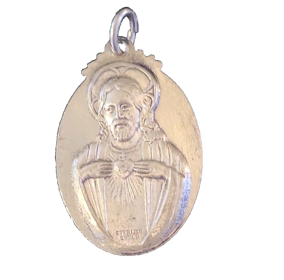 Creed Sterling Silver Good Samaritan Sacred Heart Christian Medal