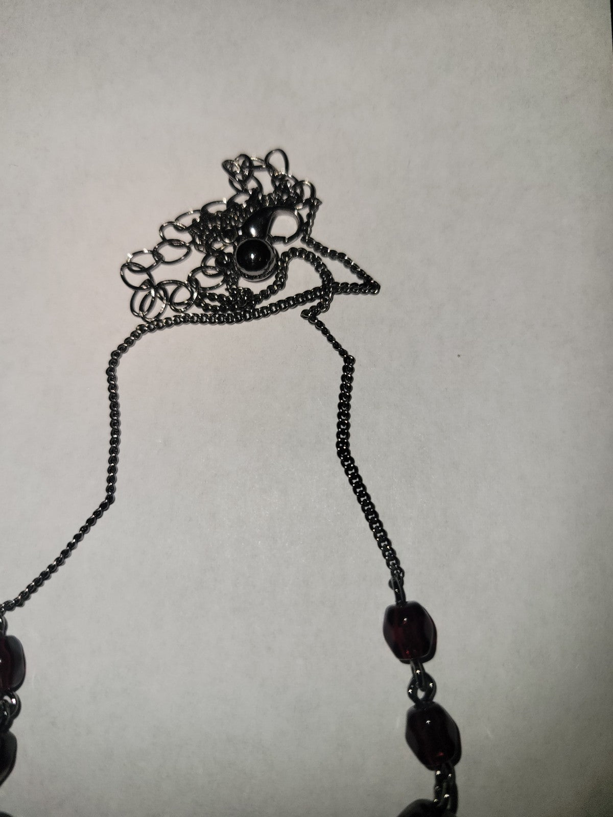 Vintage necklace with burgundy beads 