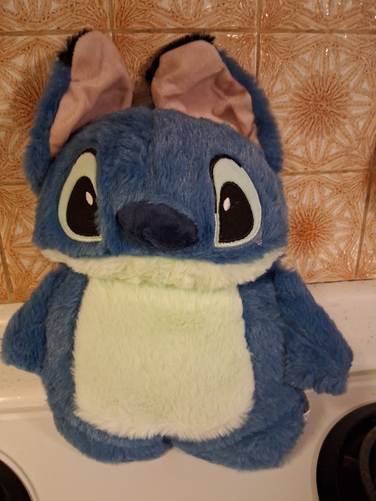 Blue Animal Hot Water Bottle & Faux Fur Cover Set, Plastic Bottle, Screw Lid