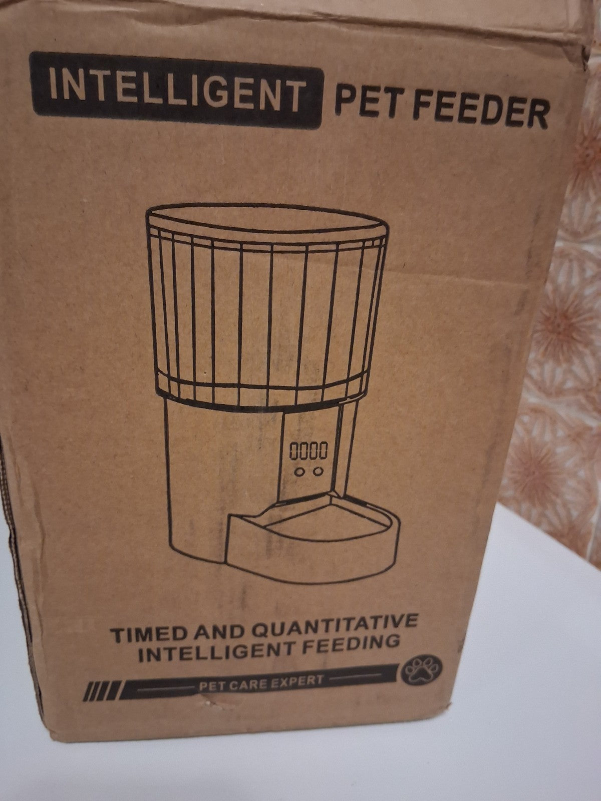 Intelligent Pet Feeder Programmable Automatic Feeder, Black/Silver