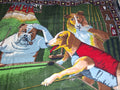 Vintage  Dogs Playing Pool Tapestry Large 55”x34”  Made in Turkey