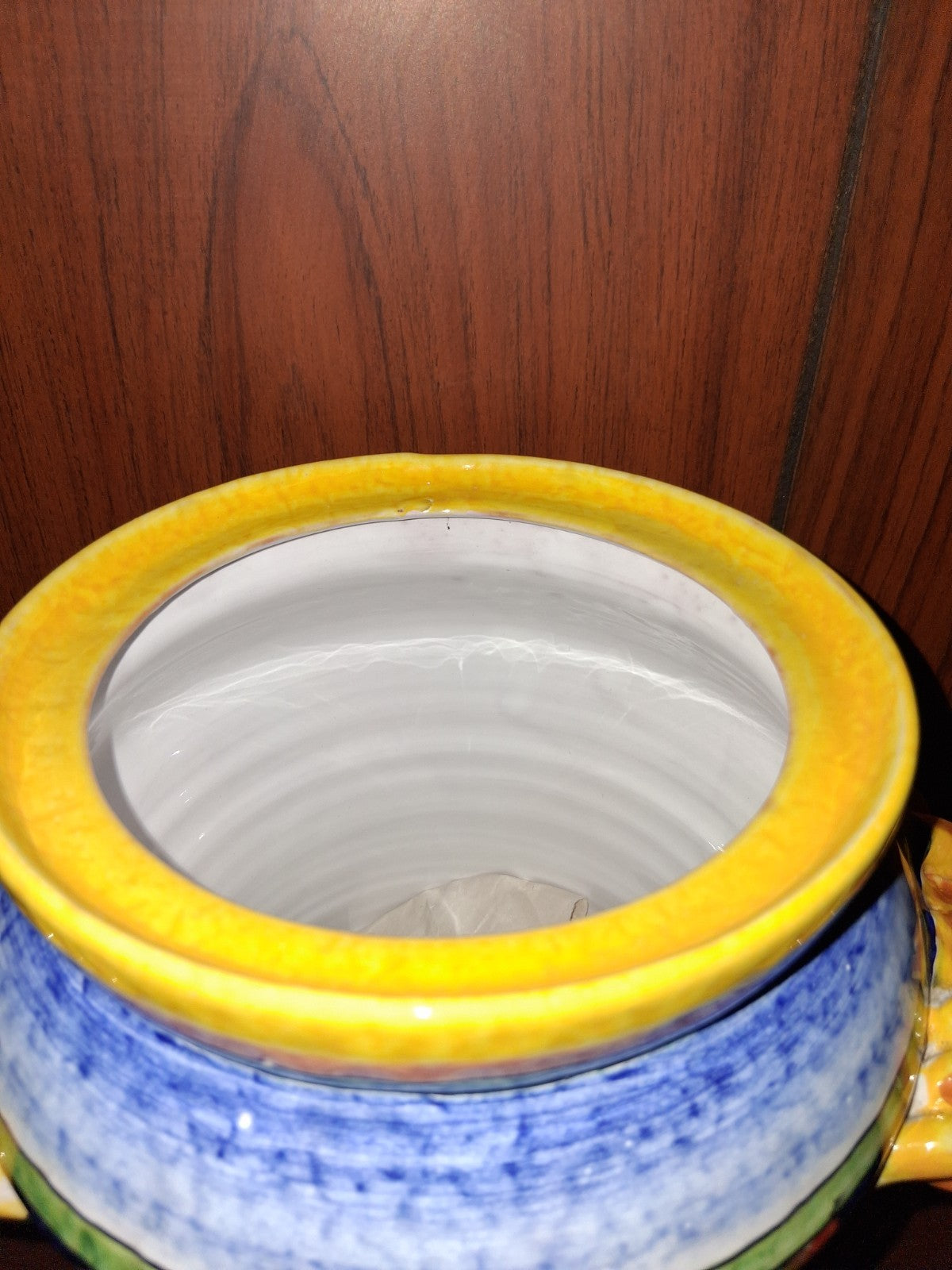 Ovieto Hand-painted Italian ceramic vase with Grape Design