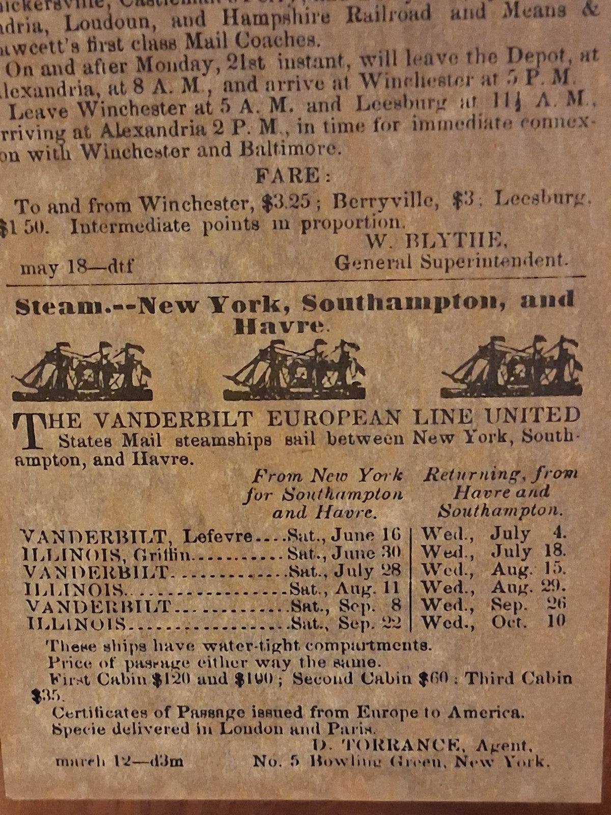 Alexandria Loudoun & Hampshire Railroad Wood Plaque DX4578 Falls Church VA