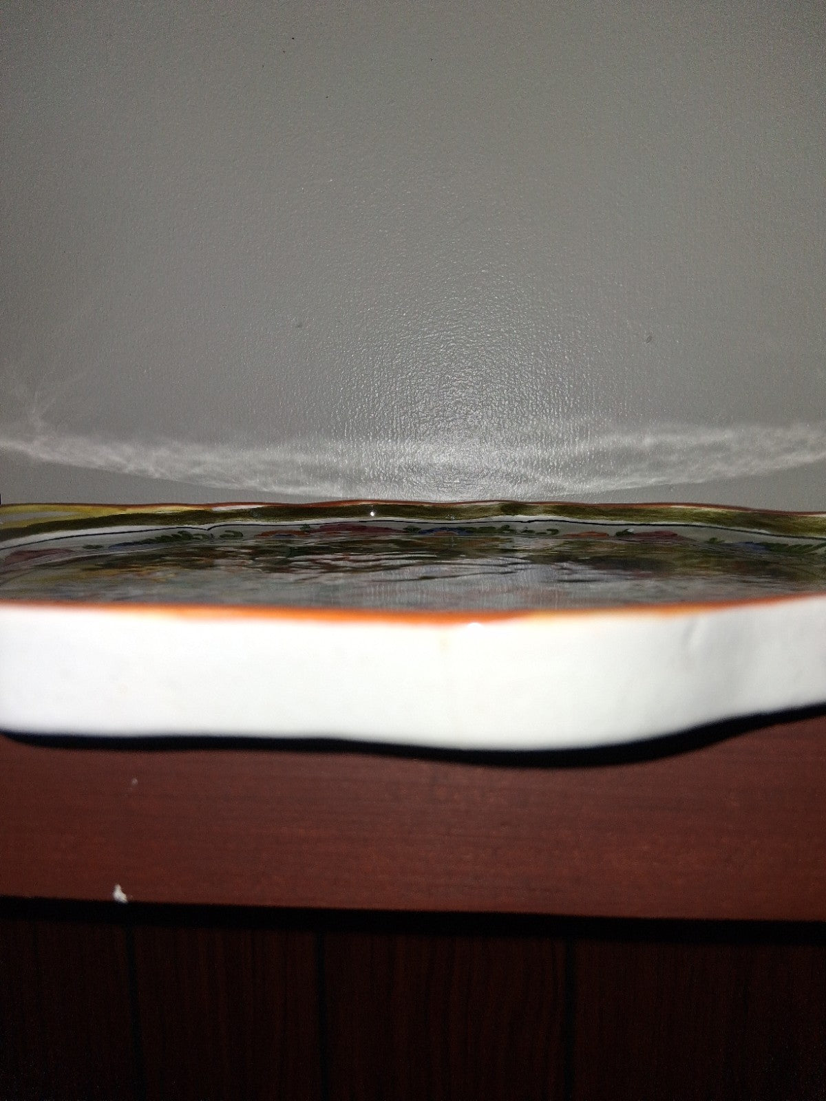 Greek Hand Painted Pottery tray signed by Skyros